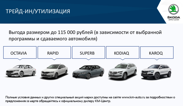 Трейд-ин (утилизация) для автомобилей Skoda